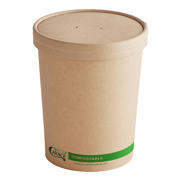 32oz Paper Container Hot/Cold w/Lid